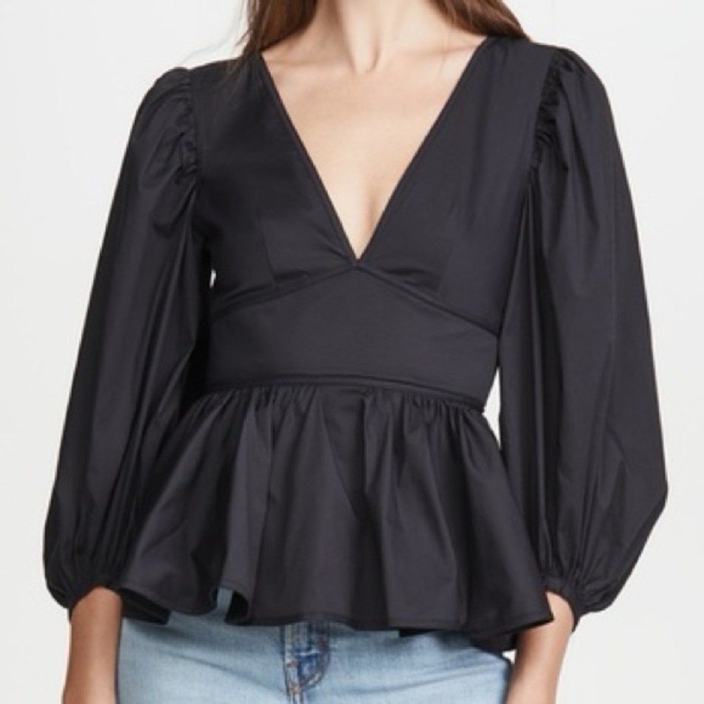 STAUD Black Luna Top